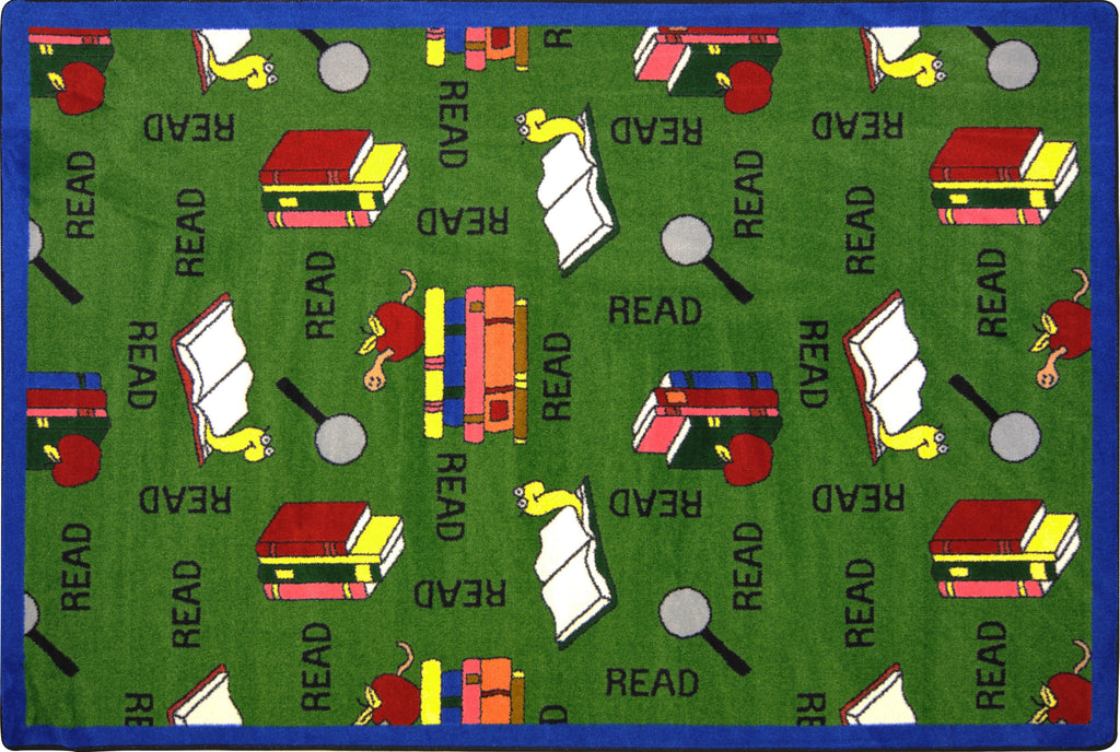 Bookworm© Classroom Rug, 7'8" x 10'9"  Oval Green
