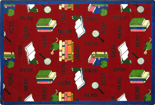 Study With Red Rug Joy Carpets Bookworm© Classroom Rug, 7'8