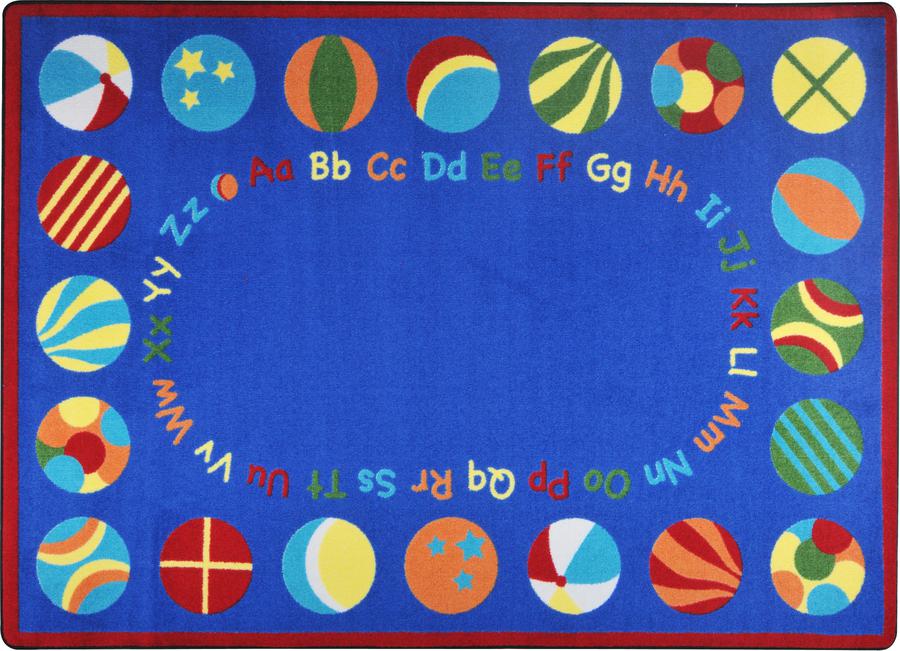 Bouncy Balls© Alphabet Classroom Rug, 5'4" x 7'8" Rectangle Bold