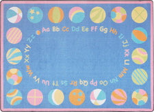 Bouncy Balls© Alphabet Classroom Rug, 7'7"  Round Soft
