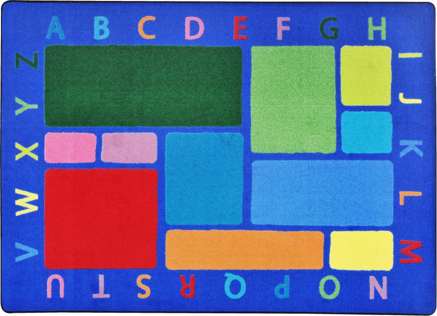 Building Blocks© Alphabet Classroom Rug, 3'10" x 5'4" Rectangle Multi