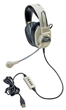 Deluxe Multimedia Stereo Headset With Boom Microphone With USB Plug