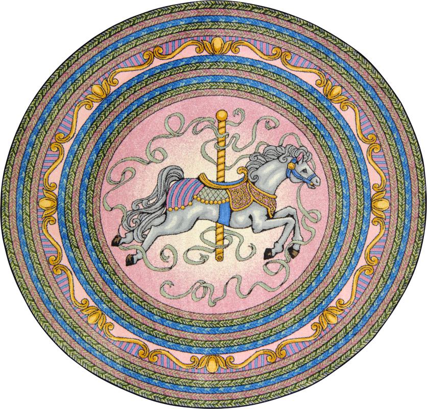 Carousel© Classroom Rug, 7'7"  Round Pink