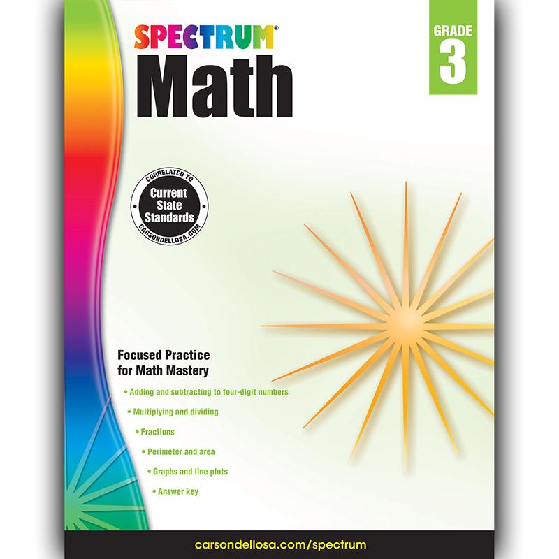 Carson Dellosa Spectrum Math Workbook Grade 3 CD 704563 SupplyMe Carson dellosa spectrum math workbook grade 3 cd 704563 supplyme