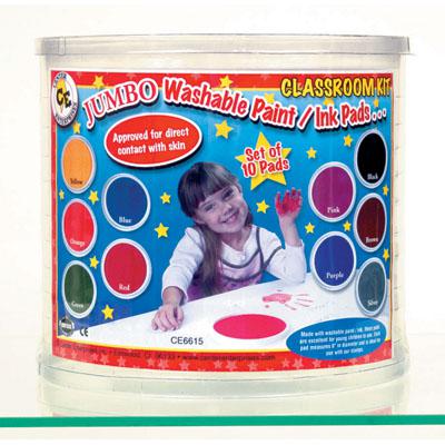 Jumbo Washable Paint/Ink Stamp Pad-Classroom Kit