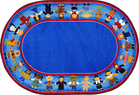 Children of Many Cultures© Classroom Rug, 5'4" x 7'8"  Oval