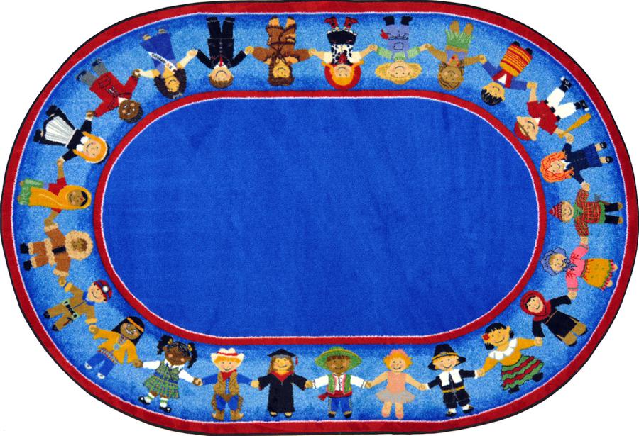 Children of Many Cultures© Classroom Rug, 5'4" x 7'8"  Oval