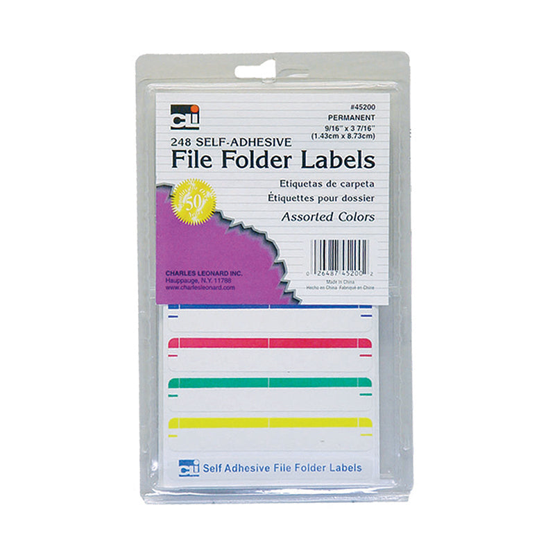 Self-Adhesive File Folder Labels, Assorted
