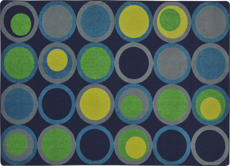 Circle Back© Navy Classroom Rug, 5'4" x 7'8" Rectangle