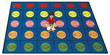 Circles & Symbols© Sunday School Rug, 5'4" x 7'8" Rectangle