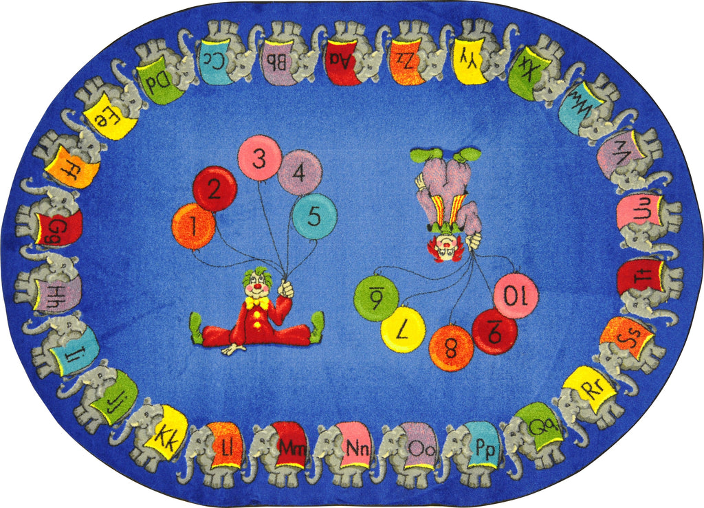 Circus Pattern Rug Joy Carpets Circus Elephant Parade© Classroom Circle Time Rug, 7'8