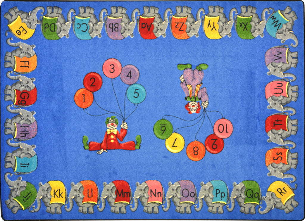 Circus Elephant Parade© Classroom Circle Time Rug, 7'8" x 10'9" Rectangle