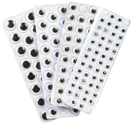 Peel & Stick Wiggle Eye Sheets - 125 Pieces Black