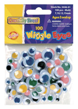Wiggle Eyes - 100 Pieces - Assorted