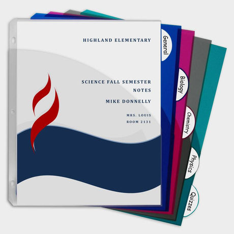 5 Tab Poly Index Dividers With Slant Pocket, Assorted 5 Stand Tab