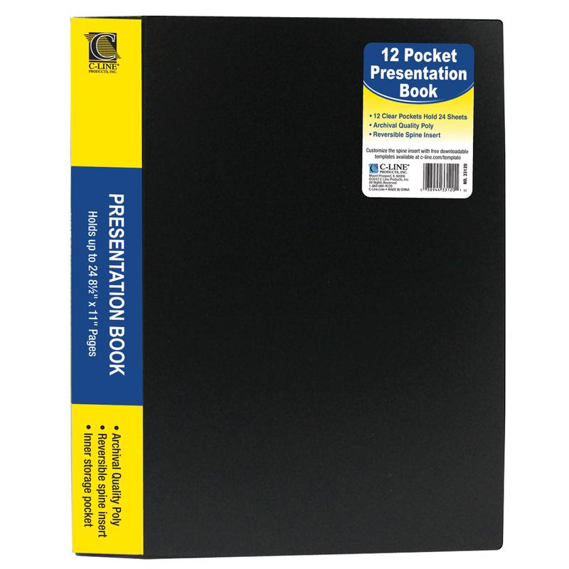 C-Line Bound 12 Pocket Sheet Protector Presentation Book