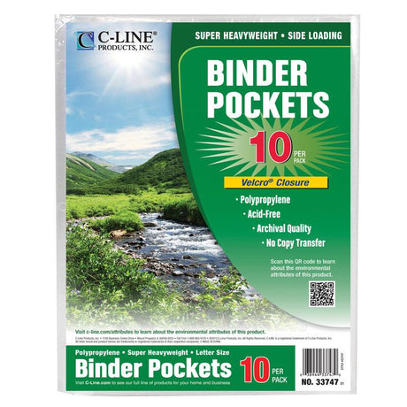 Clear Biodegradable Binder Pocket, 10Pk