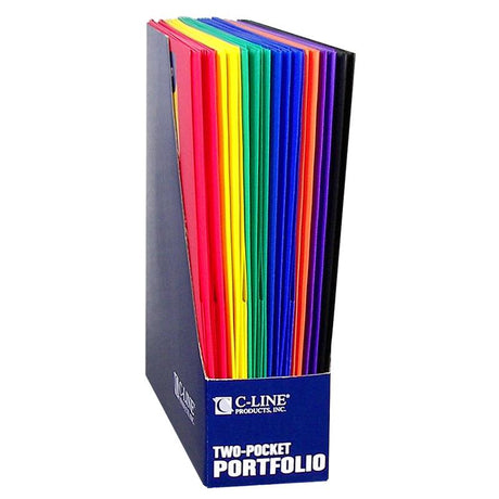 Two Pocket Poly Portfolios, 36 Per Box, Assorted Without Prongs