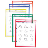 Reusable Dry Erase Pockets, 25 Per Box, Assorted Primary 9 x 12