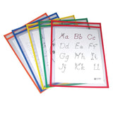 Reusable Dry Erase Pockets, 25 Per Box, Assorted Primary 9 x 12