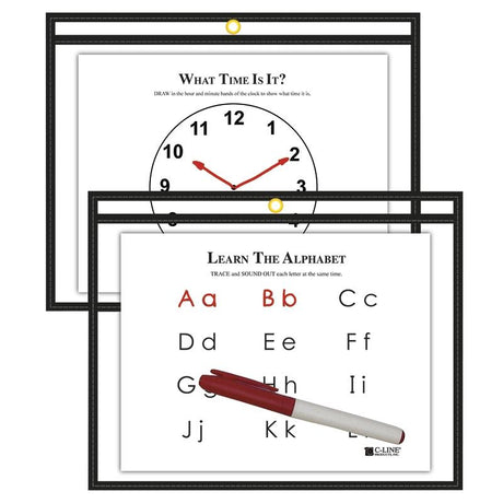 Horizontal Reusable Dry Erase Pocket