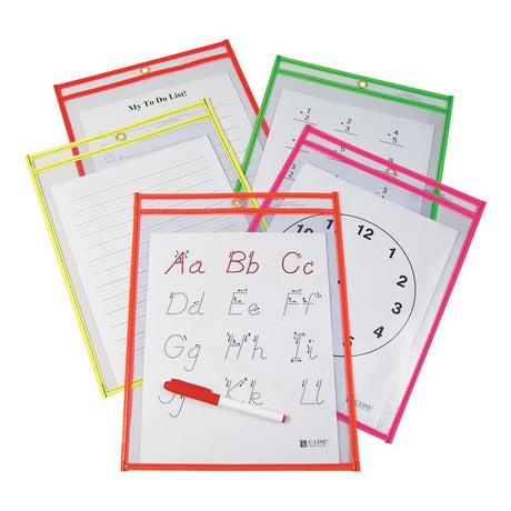 Reusable Dry Erase Pockets 25/Box