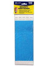 C-Line Dupont Tyvek Blue Security Wristbands 100Pk