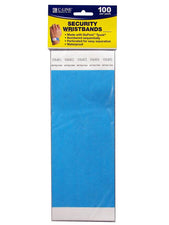 C-Line Dupont Tyvek Blue Security Wristbands 100Pk