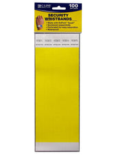 C-Line Dupont Tyvek Yellow Security Wristbands 100Pk