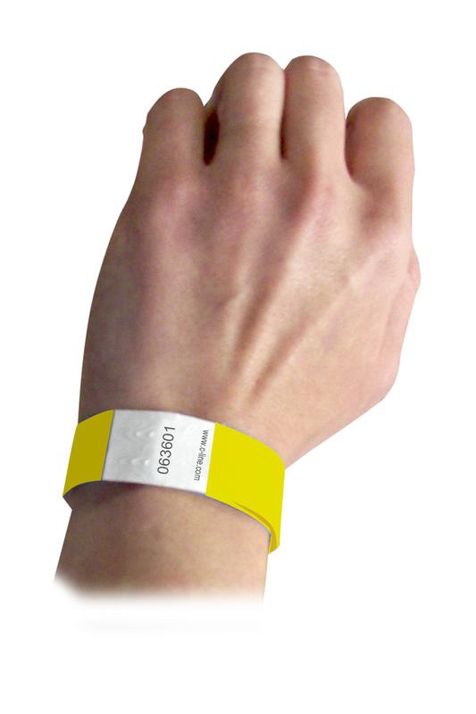 C-Line Dupont Tyvek Yellow Security Wristbands 100Pk