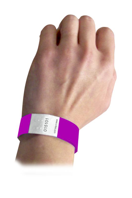 C-Line Dupont Tyvek Purple Security Wristbands 100Pk