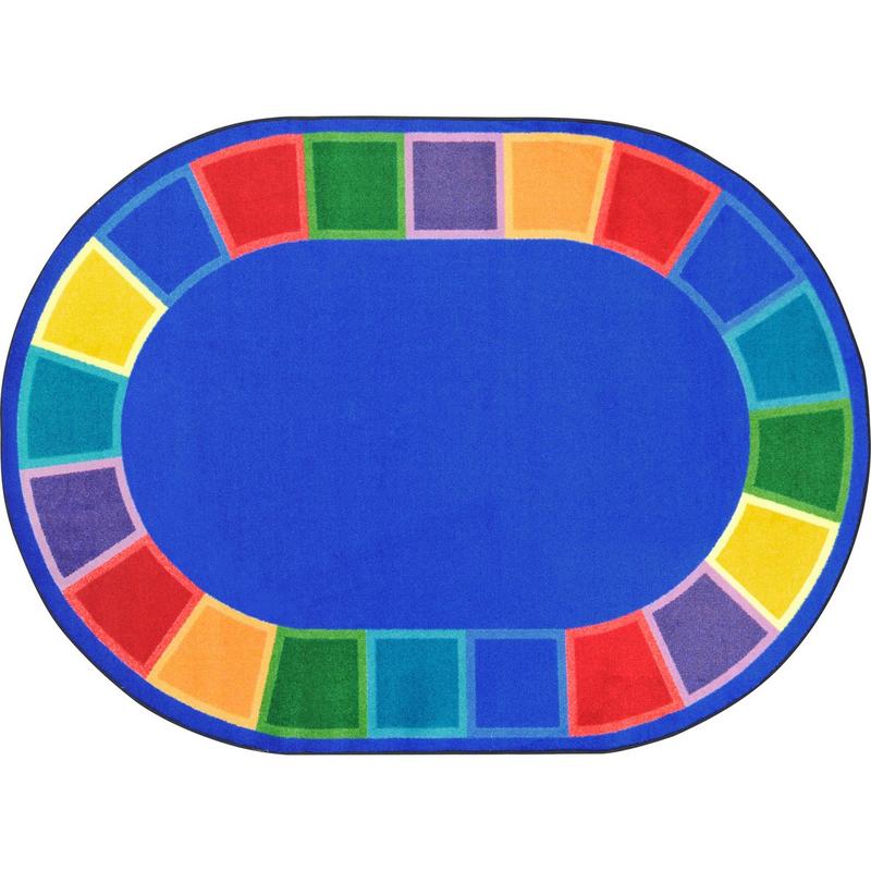 Color Tones™ Classroom Circle Time Rug, 5'4" x 7'8" Oval
