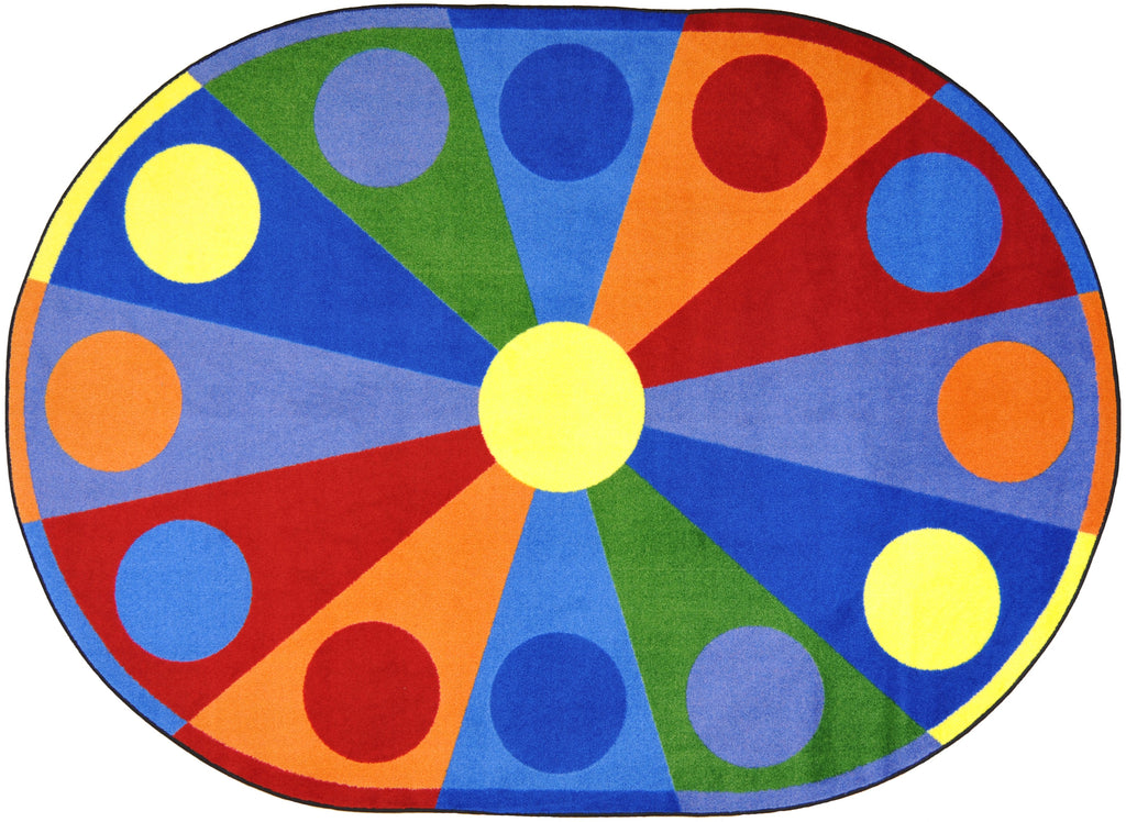 Color Wheel© Classroom Circle Time Rug, 7'8" x 10'9"  Oval