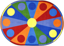 Color Wheel© Classroom Circle Time Rug, 7'8" x 10'9"  Oval