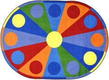 Color Wheel© Classroom Rug, 5'4" x 7'8"  Oval