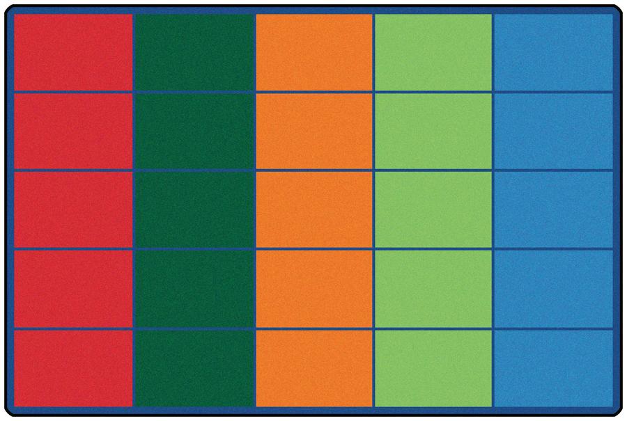 Colorful Rows Seating Rug (Seats 25), 6' x 9' Rectangle