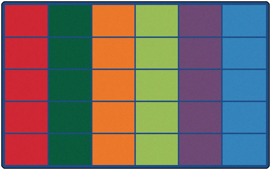Colorful Rows Seating Rug (Seats 30), 8'4" x 13'4" Rectangle