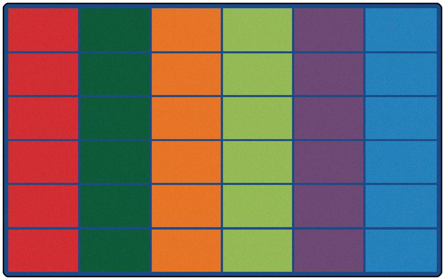 Carpets for Kids Colorful Rows Seating Rug (Seats 36), 8'4