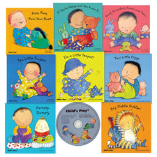 Nursery Rhyme Board Book Set, 8 Books with CD