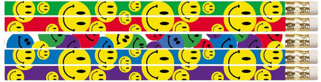 Happy Face Assorted 12 Pk Motivational Fun Pencils