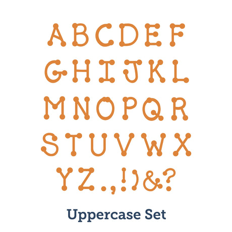 AccuCut DJ Inkers Dot Alphabet Die Cut Set, 4" Uppercase Letters