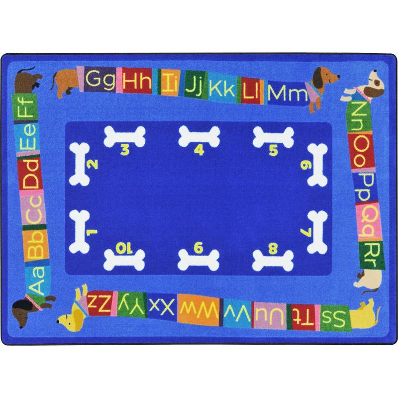 Doggone Good Alphabet™ Classroom Seating Rug, 5'4" x 7'8" Rectangle