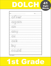 First Grade Sight Words Tracing Worksheets - Multiple Sight Words Per Page, 20 Variations, All 41 Dolch 1st Grade Sight Words