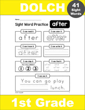 First Grade Sight Words Worksheets, 41 Pages Of Dolch 1st Grade Sight Words Practice