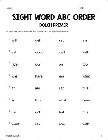 Kindergarten Sight Words Bundle - Dolch Primer Sight Word Worksheets, Printables, Flash Cards, And More! - 24 Activities