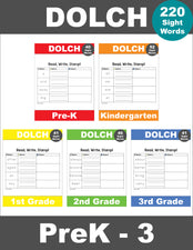 Sight Words Worksheets - Read, Write, And Stamp, 3 Variations, All 220 Dolch Sight Words, 171 Total Pages