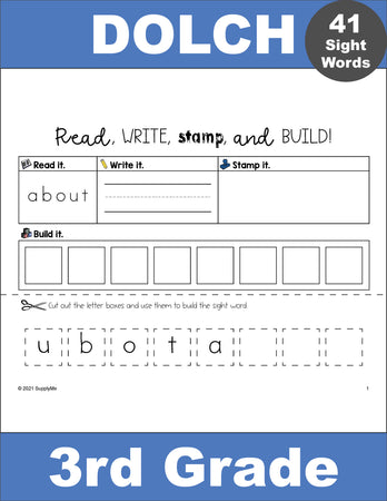 Sight Word Printables - Worksheets, Flash Cards, Activities And More – Page  3 – SupplyMe