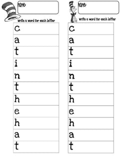 FREE Dr. Seuss 'Write Around the Room' Printable!