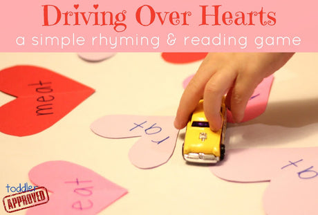 Valentine's Day Literacy Center - Driving Over Hearts