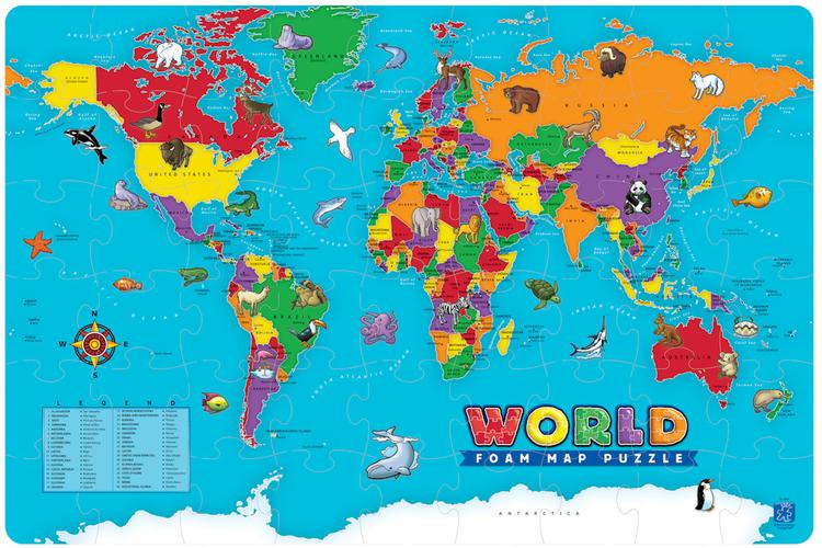 World Foam Map Puzzle